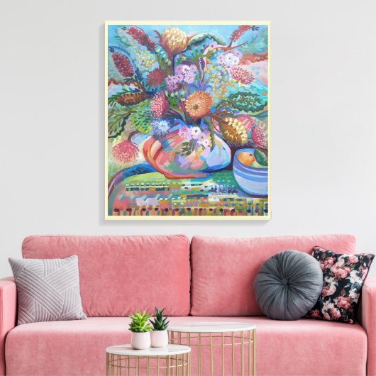 Australische wilde bloemen leven nog canvas afdruk (Insitu (Woonkamer))