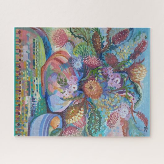 Australische wilde bloemen nog steeds leven schild legpuzzel (Horizontaal)