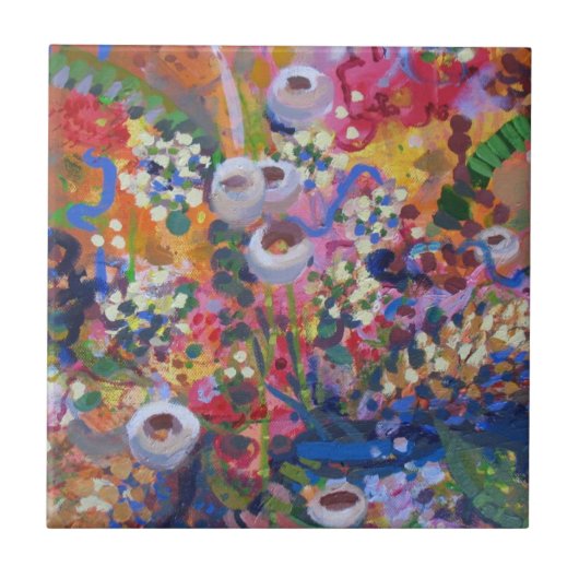 Australische wilde bloemen tegeltje (Voorkant)