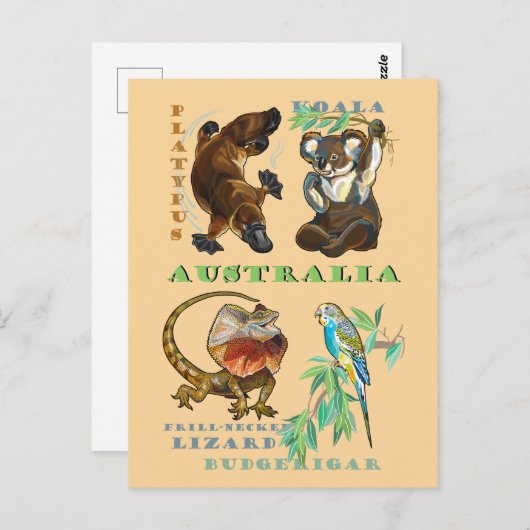 Australische wilde dieren briefkaart (Voorkant / Achterkant)