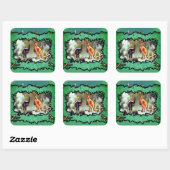 Australische Wildlife Bushland Frame Vierkante Sticker (Vel)