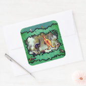 Australische Wildlife Bushland Frame Vierkante Sticker (Envelop)