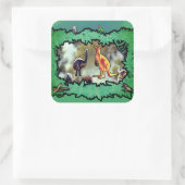 Australische Wildlife Bushland Frame Vierkante Sticker (Tas)