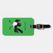 Australische Willie Wagtail-cartoon Bagagelabel (Voorkant horizontaal)