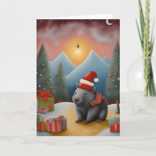 Australische wombat kerst kaart