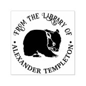 Australische Wombat Silhouet Bibliotheek Boek Naam Zelfinktende Stempel (Design)