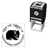 Australische Wombat Silhouette Bibliotheek Boeknaa Zelfinktende Stempel (In situ)