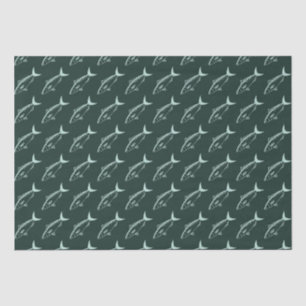 Australische zalm vissen in Aqua op Racing Green Tissuepapier