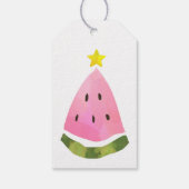 Australische Zomer Watermeloen Kerstboom Cadeaulabel (Achterkant)
