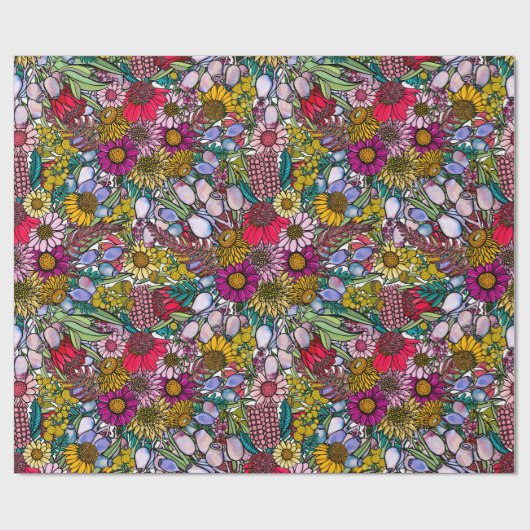 Australische zomertuin cadeaupapier (Vlak)