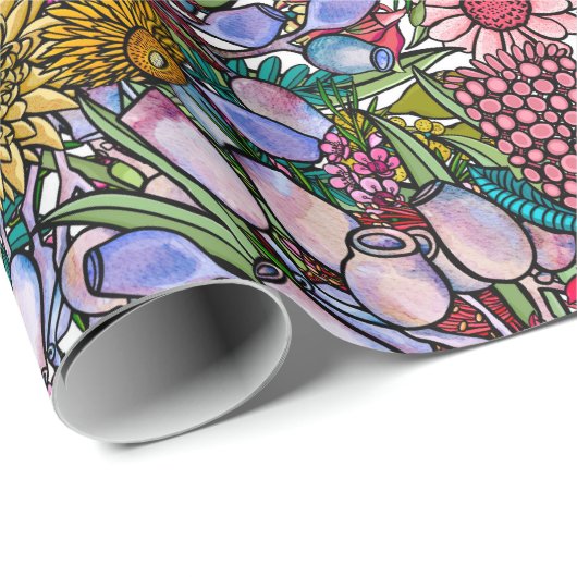 Australische zomertuin cadeaupapier (Rol Hoek)