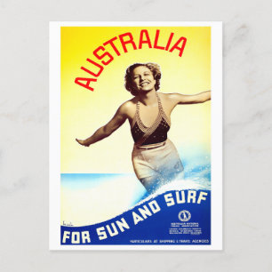 Australische zon en surf vintage reizen briefkaart