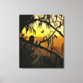 Australische Zonsondergang Kookaburra Silhouet Ver Canvas Afdruk (Voorkant)