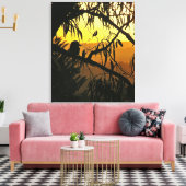 Australische Zonsondergang Kookaburra Silhouet Ver Canvas Afdruk (Insitu (Woonkamer))