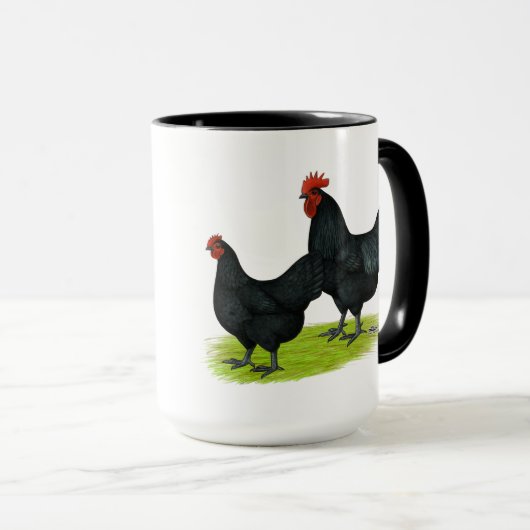 Australorp Black Chickens Mok (Voorkant rechts)