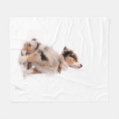 Austran shepherd puppy fleece deken (Voorkant (Horizontaal))