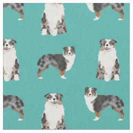 Austrarlian Shepherd blue merle dog Stof