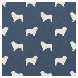 Austrarlian Shepherd dog blue silhouette Stof