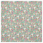 Austrarlian Shepherd red merle  florals Stof (Swatch)