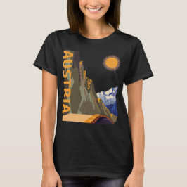 Austria Alpen Berg Zon Retro Reis T-Shirt
