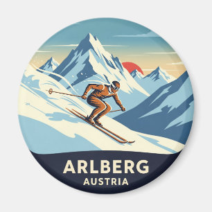 Austria Arlberg Skier Magneet