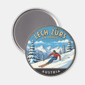 Austria Arlberg Skier Magneet (Voorkant / Achterkant)