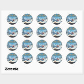 Austria Arlberg Skier Ronde Sticker (Vel)