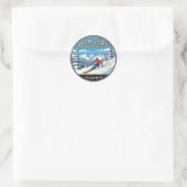 Austria Arlberg Skier Ronde Sticker (Tas)