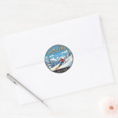 Austria Arlberg Skier Ronde Sticker (Envelop)