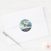 Austria Arlberg Skier Ronde Sticker (Envelop)