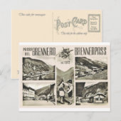 Austria, Brenner Pass, linking Austria and Italy Briefkaart (Voorkant / Achterkant)