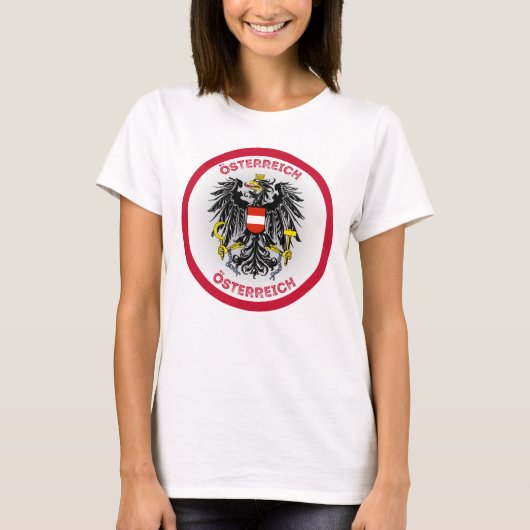 Austria Coat of Arms Circle Shape  T-shirt (Voorkant)
