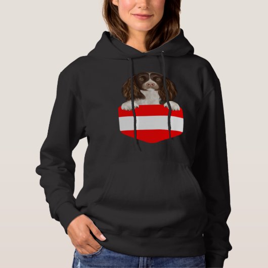 Austria Flag English Springer Spaniel Dog In Pocke Hoodie (Voorkant)