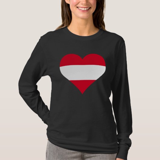 Austria Flag Heart Austria Gifts Love Austria T-shirt (Voorkant)