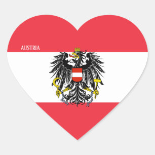 Austria Flag Splendid Patriotic Hart Sticker