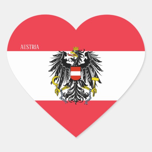 Austria Flag Splendid Patriotic Hart Sticker (Voorkant)