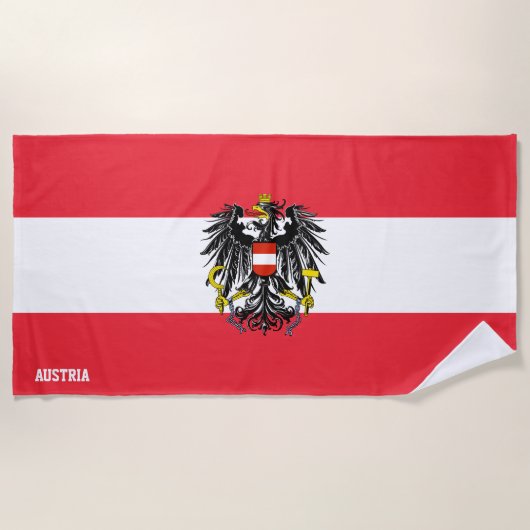 Austria Flag Splendid Patriotic Strandlaken (Voorkant)