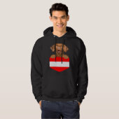 Austria Flag Vizsla Dog In Pocket Hoodie (Voorkant volledig)