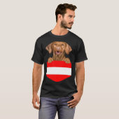 Austria Flag Vizsla Dog In Pocket T-shirt (Voorkant volledig)