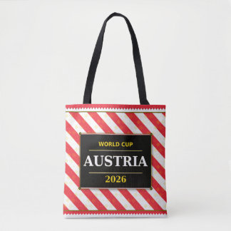 Austria Football Fan Flag Colors Stripe Pattern Tote Bag