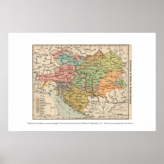 austria hungary 1911 map poster (Voorkant)