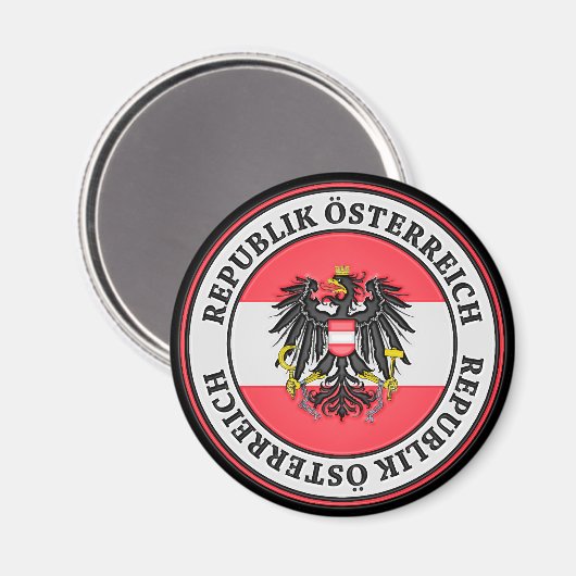 Austria Round Emblem Magneet (Voorkant / Achterkant)