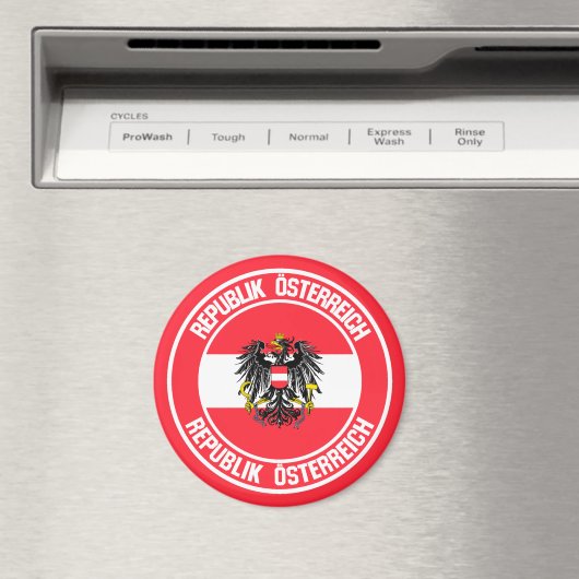 Austria Round Emblem Magneet (Insitu (Vaatwasser))