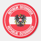 Austria Round Emblem Magneet (Voorkant)