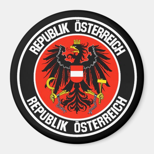 Austria Round Emblem Magneet (Voorkant)