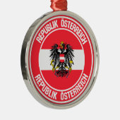 Austria Round Emblem Metalen Ornament (Rechts)