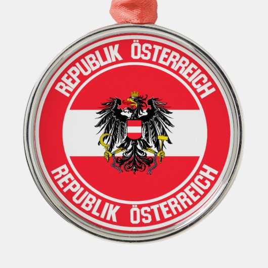 Austria Round Emblem Metalen Ornament (Voorkant)