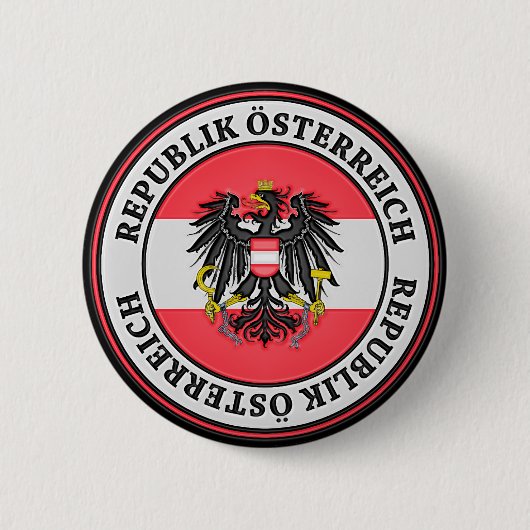 Austria Round Emblem Ronde Button 5,7 Cm (Voorkant)