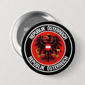 Austria Round Emblem Ronde Button 7,6 Cm (Voorkant /achterkant)