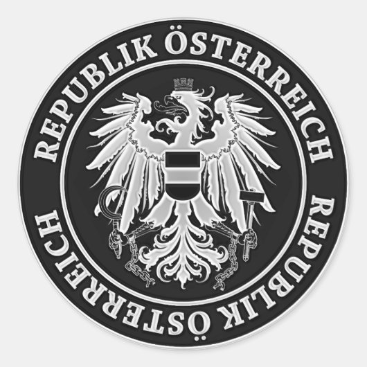 Austria Round Emblem Ronde Sticker (Voorkant)